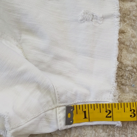 Bongo Distressed Ripped Shortie Jean Shorts Junior 5 White - Picture 15 of 16